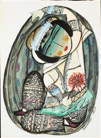 Seating figure with flower