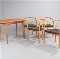 Gaming table and armchairs (set of 5)