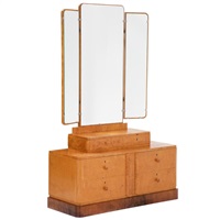 An Art Déco birch hall set consisting of a...