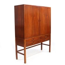 Tall Cabinet Of Cuba Mahogany With Shoes And Molding Of Rosewood