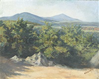 Blick auf den Melibokus und die Bergstraße, 1928 Blick auf den Melibokus und die Bergstraße, 1928