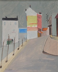 Strasse mit gelber Wand, 1949