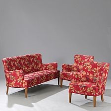 Living Room Suite Consisting Of Three Seater Sofa And Two Easy Living Room Suite Consisting Of Three Seater Sofa And Two Easy Chairs By Frits Henningsen