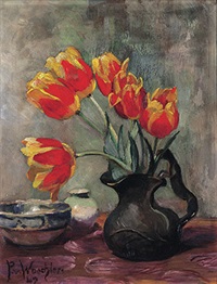 Tulpenstrauß in Jugendstilkrug, 1942 Tulpenstrauß in Jugendstilkrug, 1942