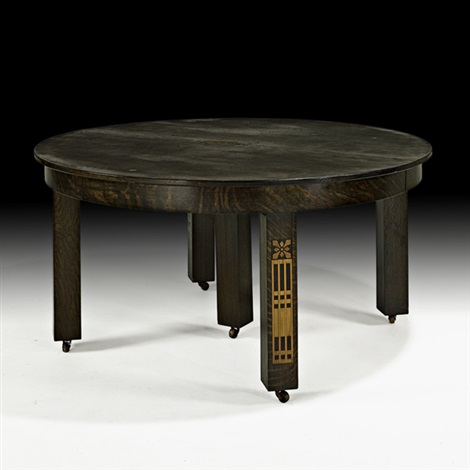 Inlaid Five Legged Dining Table By Shop Of The Crafters On Artnet