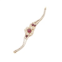 Ruby and diamond bracelet, circa 1980, 1980