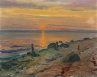 Sunset by the ocean, 1937