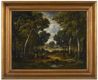 Wood Gatherers in a Woodland Clearing Wood Gatherers in a Woodland Clearing