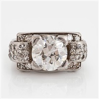 A CF Carlman 18K white gold ring set with an...