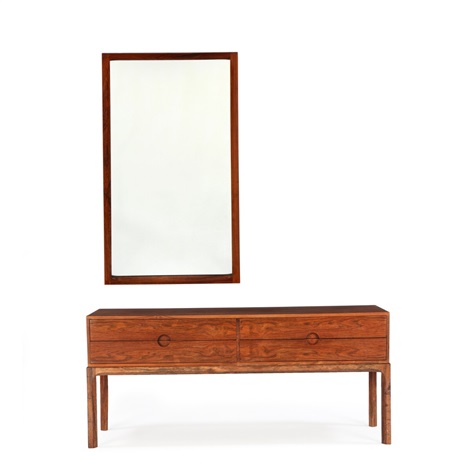 Hallway Furniture Consisting Og Mirror And Chest Of Drawers Of