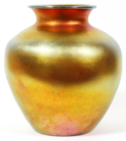 Steuben Gold Aurene Glass Vase Early 20th C 12 Dia 11 On Artnet