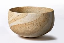 a circular stoneware bowl