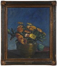Vase of Zinnias