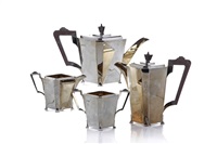 FOUR PIECE EDWARDIAN SILVER TEA SERVICE,..., 1910