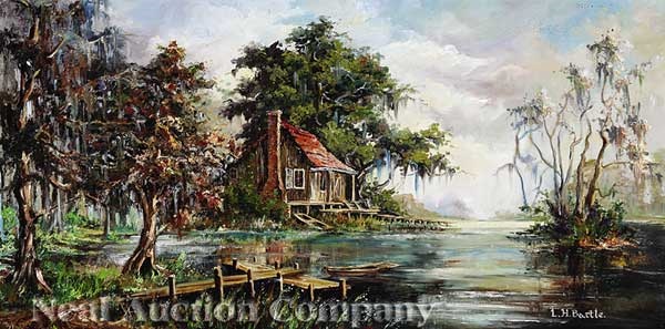 Fishing Cabin In The Louisiana Bayou By Lilian Hazel Westropp