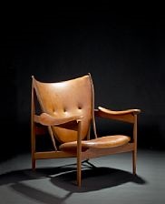 finn juhl chieftain chair easy chair upholstered with patinated