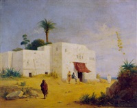 Algerisches Haus mit Figurenstaffage am , 1830–1830 Algerisches Haus mit Figurenstaffage am , 1830–1830