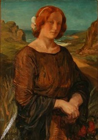 portrait of a woman at the sea by gudmund herman peter hentze