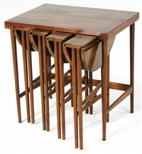 End table nesting four drop-leaf tables