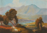 Study - landscape with house in valley Study - landscape with house in valley