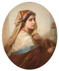 Portrait of an Orientalist beauty, head and... Portrait of an Orientalist beauty, head and...