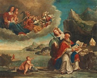 Saint Augustine with the Holy Family and Saint... Saint Augustine with the Holy Family and Saint...