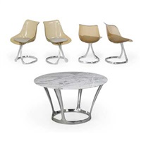 Table and four chairs, 1960–1969 Table and four chairs, 1960–1969