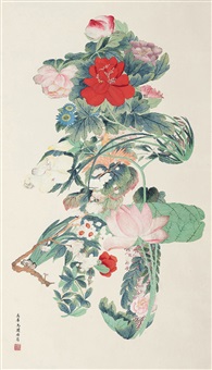 百花献寿图