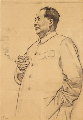 Portrait Of Mao Zedong Sketch By Li Hu On Artnet