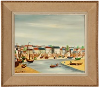 Reflux, French village with boats and..., 1961