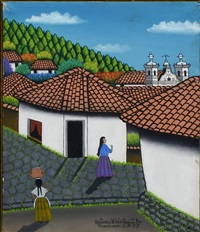 Honduran Street Scene w/ Figures, 1977 Honduran Street Scene w/ Figures, 1977
