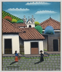 Honduran Street with Woman and Priest, 1976 Honduran Street with Woman and Priest, 1976