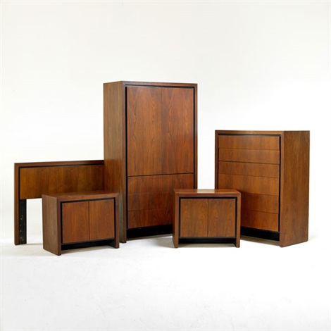 Bedroom Set Armoire Tall Dresser Pair Of Nightstands
