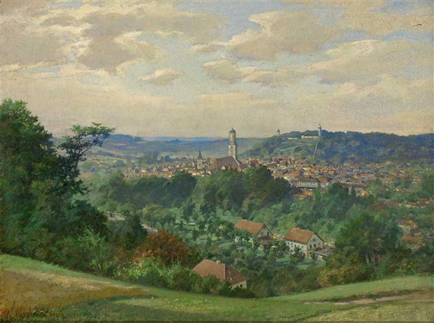 Blick Vom Risstal Auf Biberach Mit St Martin Gigele Und Weissem Turm By Martin Nicolaus On Artnet