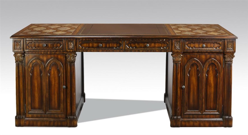 Maitland Smith Gothic Inspired Partners Desk By Maitland Smith On