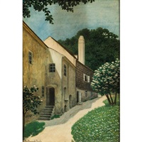 Two Framed Works on Paper: Park View with... Two Framed Works on Paper: Park View with...