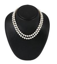 A two stranded pearl necklace