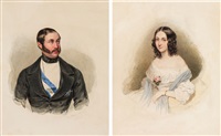 Portrait of a lady and a gentleman (pair), 1842