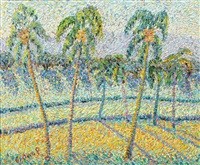 Tropical Landscape with Palm Trees