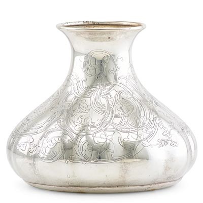 Tiffany Co Sterling Silver Acid Etched Vase By Tiffany Co On