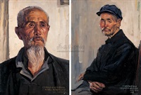 老船工 （二件） (Boatman) (2 works), 1974