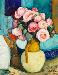 pink roses by leonid osipovich pasternak