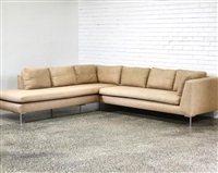 Modern fabric two piece lounge suite by H&J...