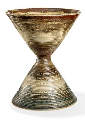 Cone Shaped Vase Modelled With Horizontal Fluted Pattern By Axel