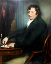 Portrait of Gervase Elam sealing a letter..., 1801 Portrait of Gervase Elam sealing a letter..., 1801