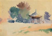 亭子 纸本 水彩 (Pavilion)