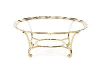 Rounded Brass & Glass Coffee Table