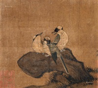 三喜图 镜心 设色绢本