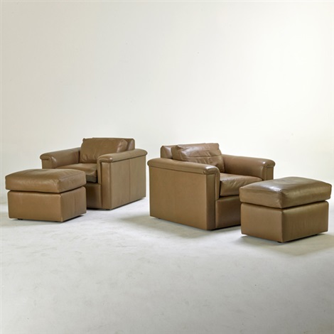 Club Chairs And Ottomans Pair By J Robert Scott On Artnet