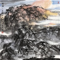 晨辉 镜心 设色纸本, 2017